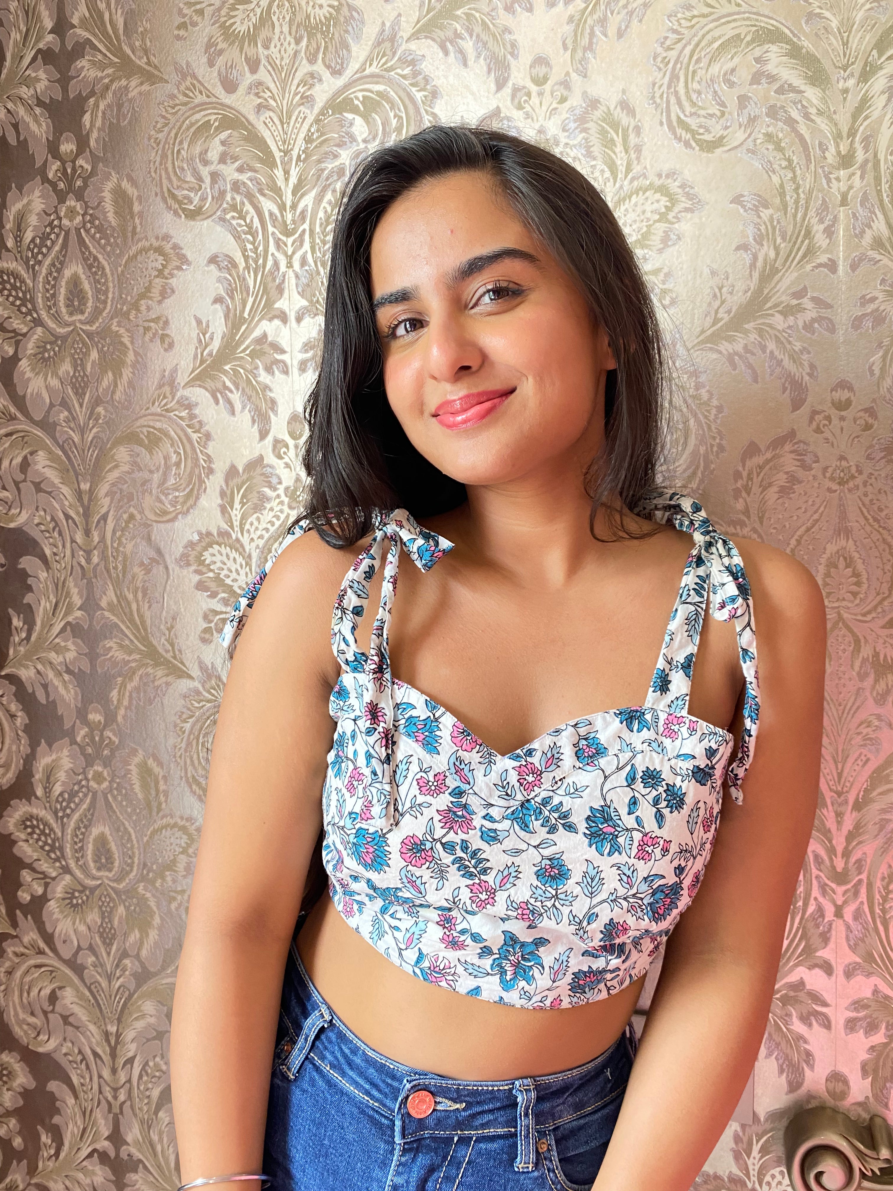 Eka Blue Floral Top