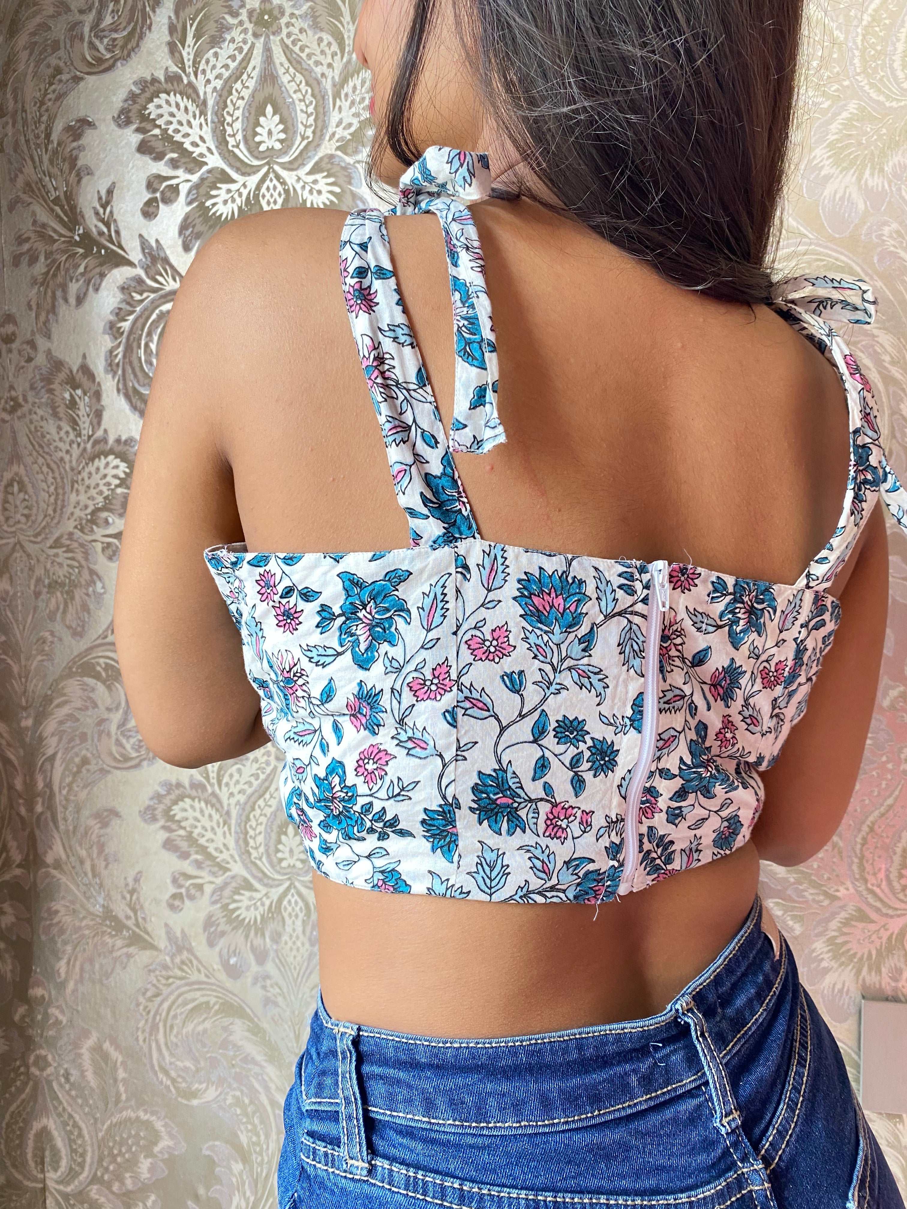 Eka Blue Floral Top
