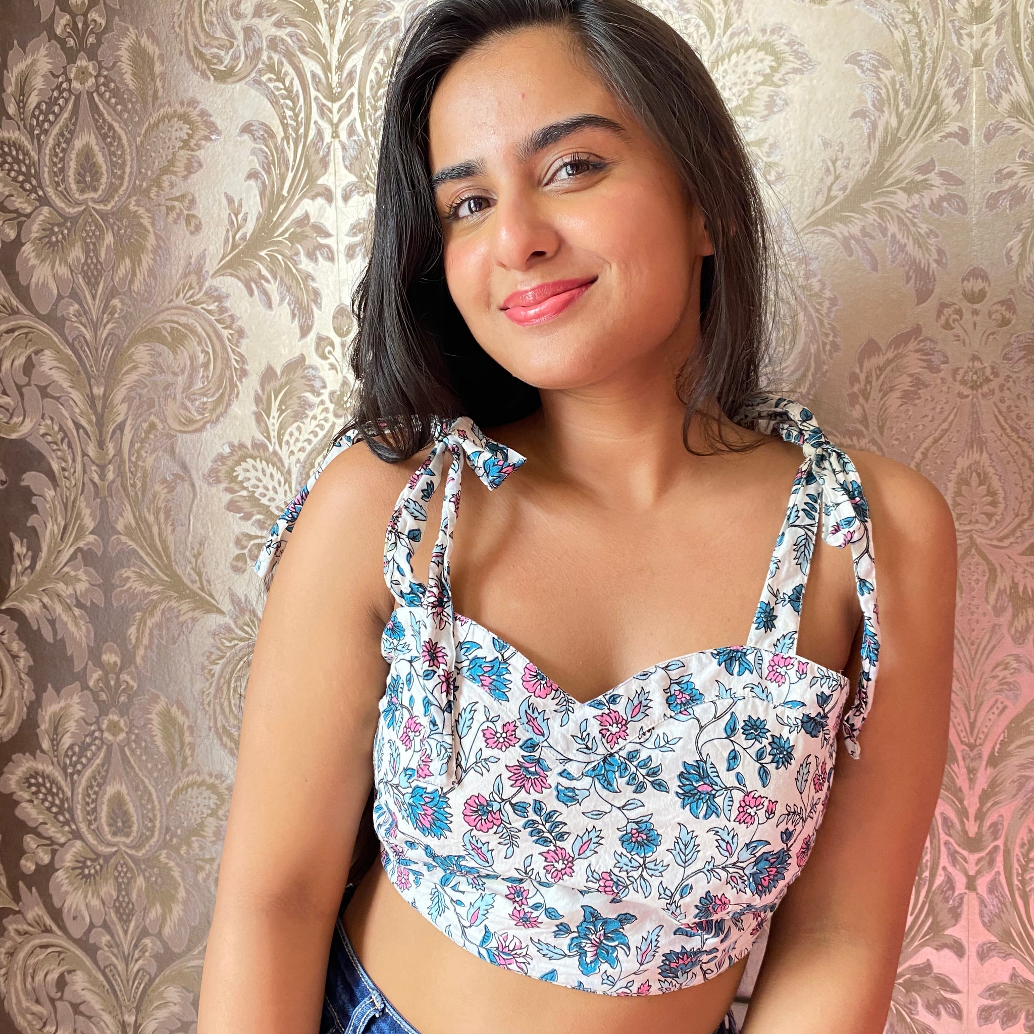 Eka Blue Floral Top